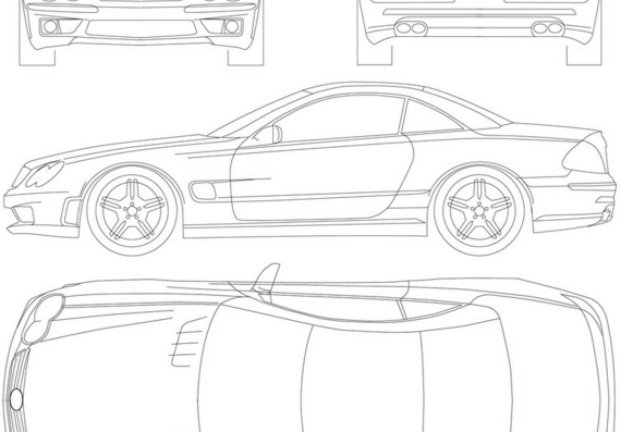 Mercedes SL 65 AMG (Мерcедес СЛ 65 АМГ) - чертежи (рисунки) автомобиля